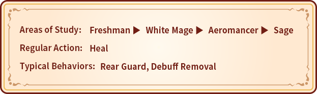 Freshman WhiteMage  Aeromancer Sage Heal Rear Guard, Debuff Removal