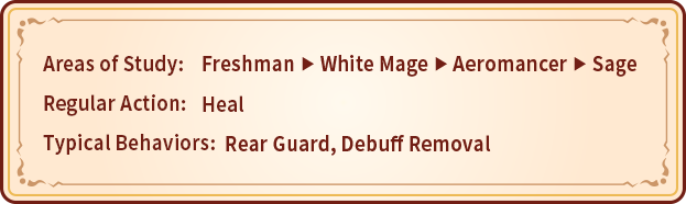 Freshman WhiteMage  Aeromancer Sage Heal Rear Guard, Debuff Removal